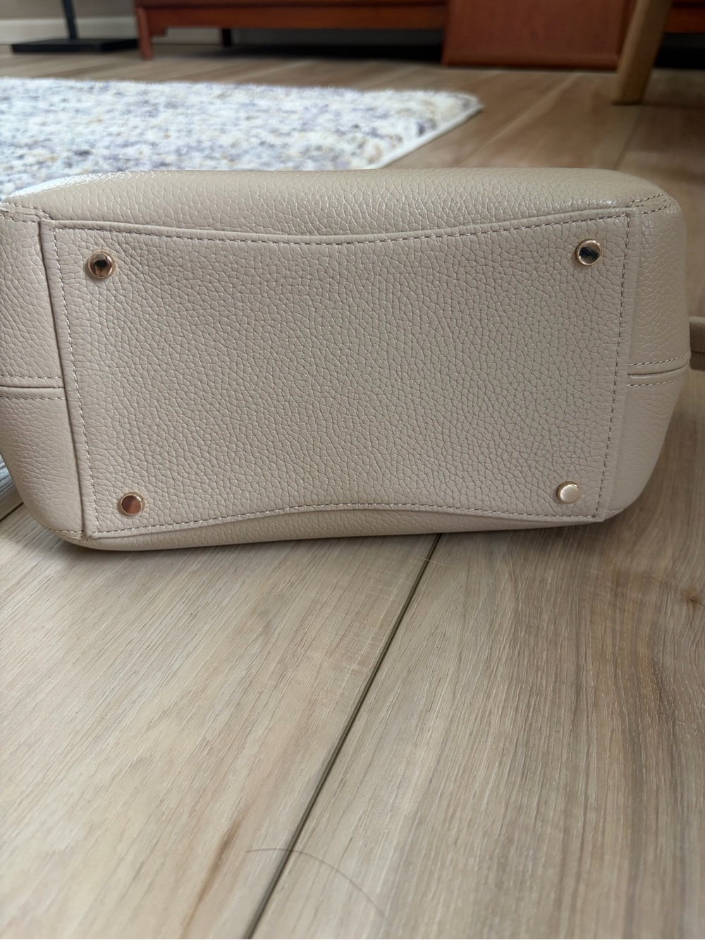 Kate Spade Dumpling Small Satchel Pebbled Leather Crossbody Cream/Taupe - Picture 14 of 14